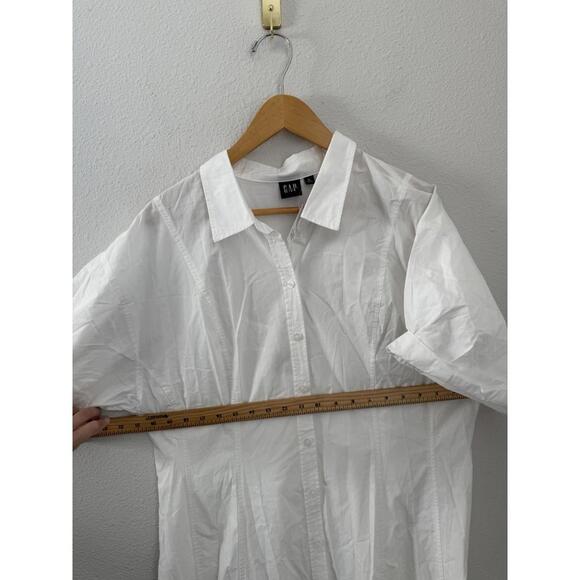 Gap NWT Women’s XL Classic White Rolled Cuff Poplin Midi Shirt Maxi Dress - Picture 6 of 7